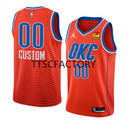 Maillot Basket Oklahoma City Thunder Personnalisé Nike 2022-23 Statement Edition Orange Swingman - Homme